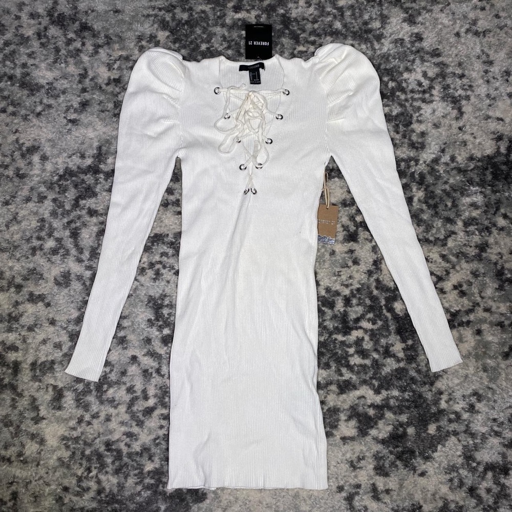 Forever 21 ivory corset dress